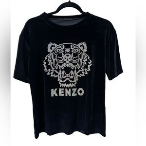 Kenzo Black T-Shirt with Embellished Tiger size M